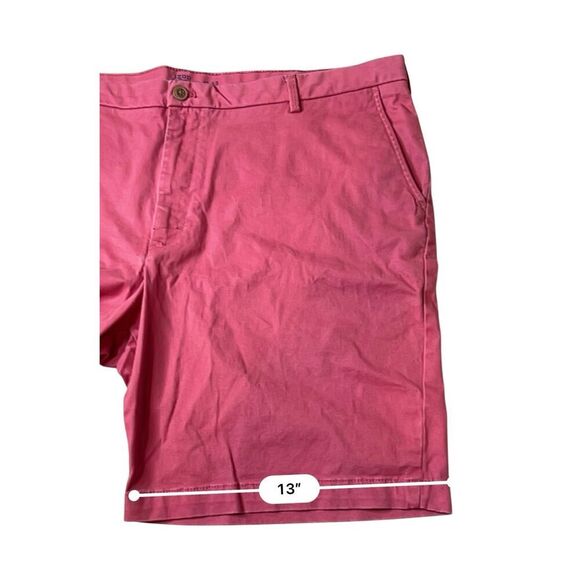 Izod Saltwater Stretch Relaxed Classic Fit Red Flat Front Shorts 42 Inseam 9.5" - Picture 6 of 12